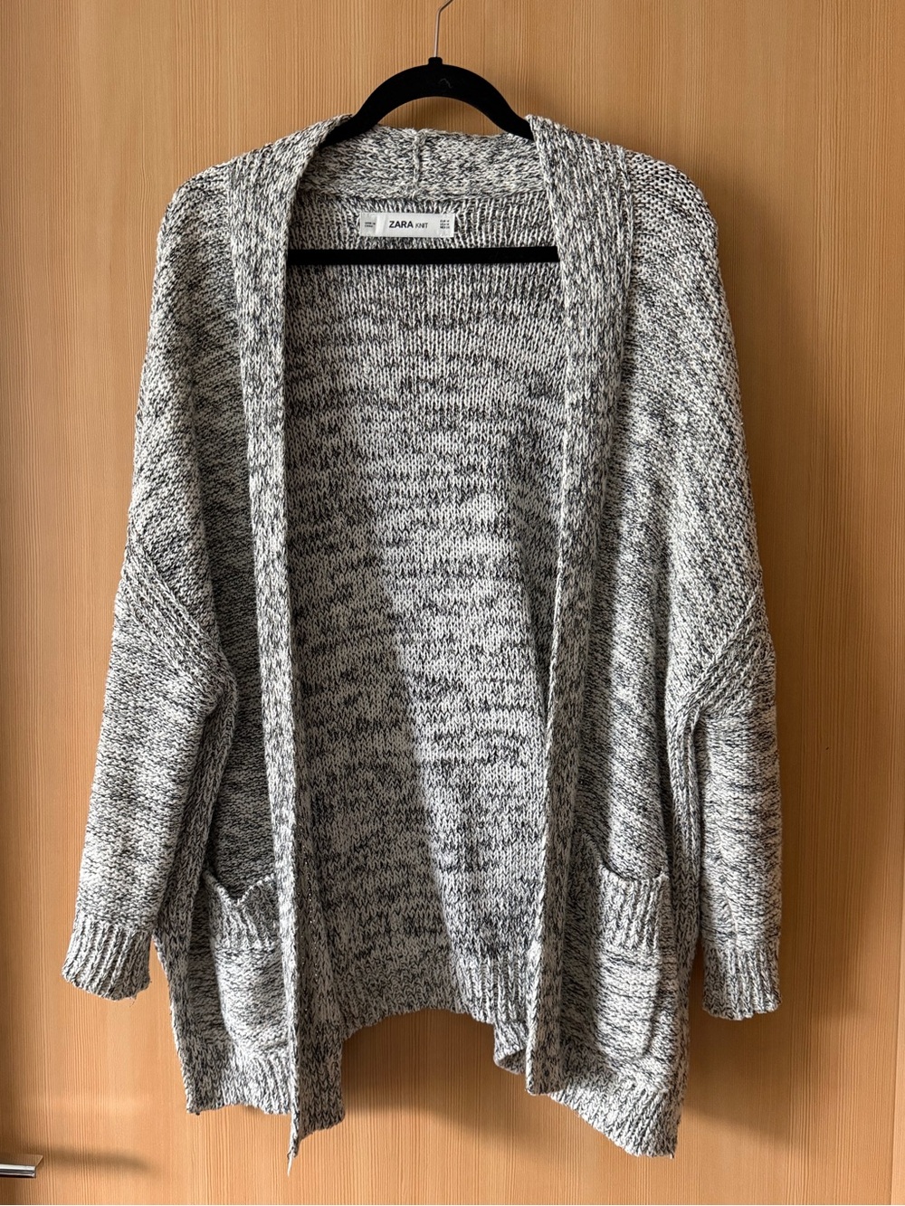 ZARA Marled Gray Knit Grandpa Cardigan